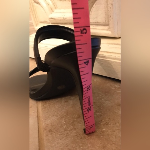 *Calvin Klein* Black Strap Heeled Sandal Pumps (Size 7M) - Picture 12 of 14